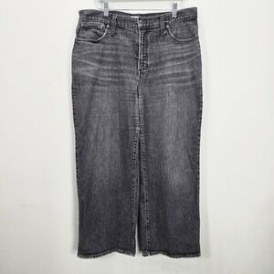 Madewell The Perfect Vintage Wide Leg Crop Jeans Women's 32 (Fits 36WX27L) Gray